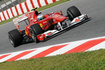 F10 con la pinna al GP si Spagna