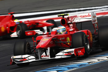 Alonso seguito da Massa in gara a Hockenheim