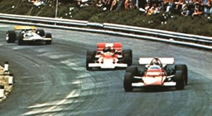 Giunti, Rindt e Brabham in Austria nel 1970 (dalla rete)