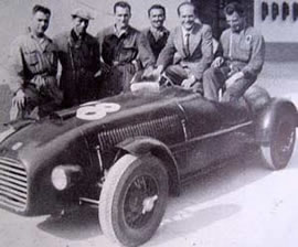 Giuseppe Busso nel 1947 con la 159 S  