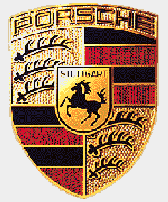 Il logo della Porsche con il cavallino di Stoccarda al centro