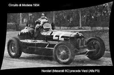 Nuvolari su Maserati al Circuito di Modena nel 1934