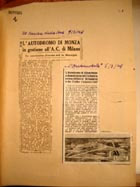 Ritagli di giornale e appunti di Enzo Ferrari, inerenti gli autodromi di Monza e Silverstone