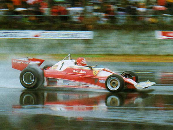 Niki Lauda poco prima del ritiro al Fuji