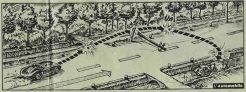 La dinamica dell'incidente illustrata su "l'Automobile" del 19 maggio 1957