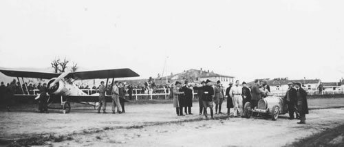 Ippodromo di Pisa - 27 novembre 1927 - La sfida tra Vasco Magrini con Hanriot Hd1 e Emilio Materassi su Bugatti 35C