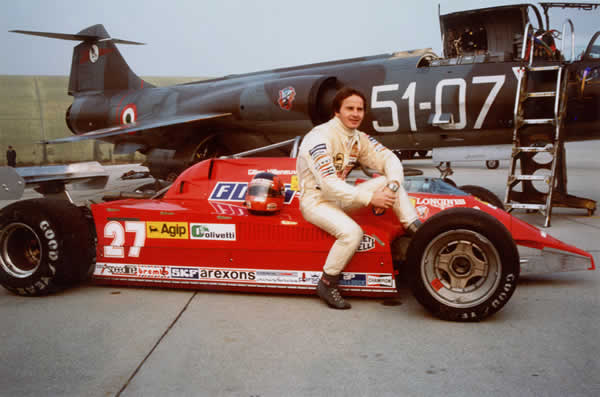 Gilles Villeneuve con la 125 CK a Istrana il 21 novembre 1981