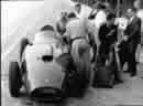 La Ferrari 412 MI durante le prove in vista della 500 miglia di Monza del 1958